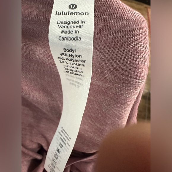 Lululemon Another Mile Short Sleeve T Shirt Heathered Figue Run Pink T Shirt - Picture 9 of 9